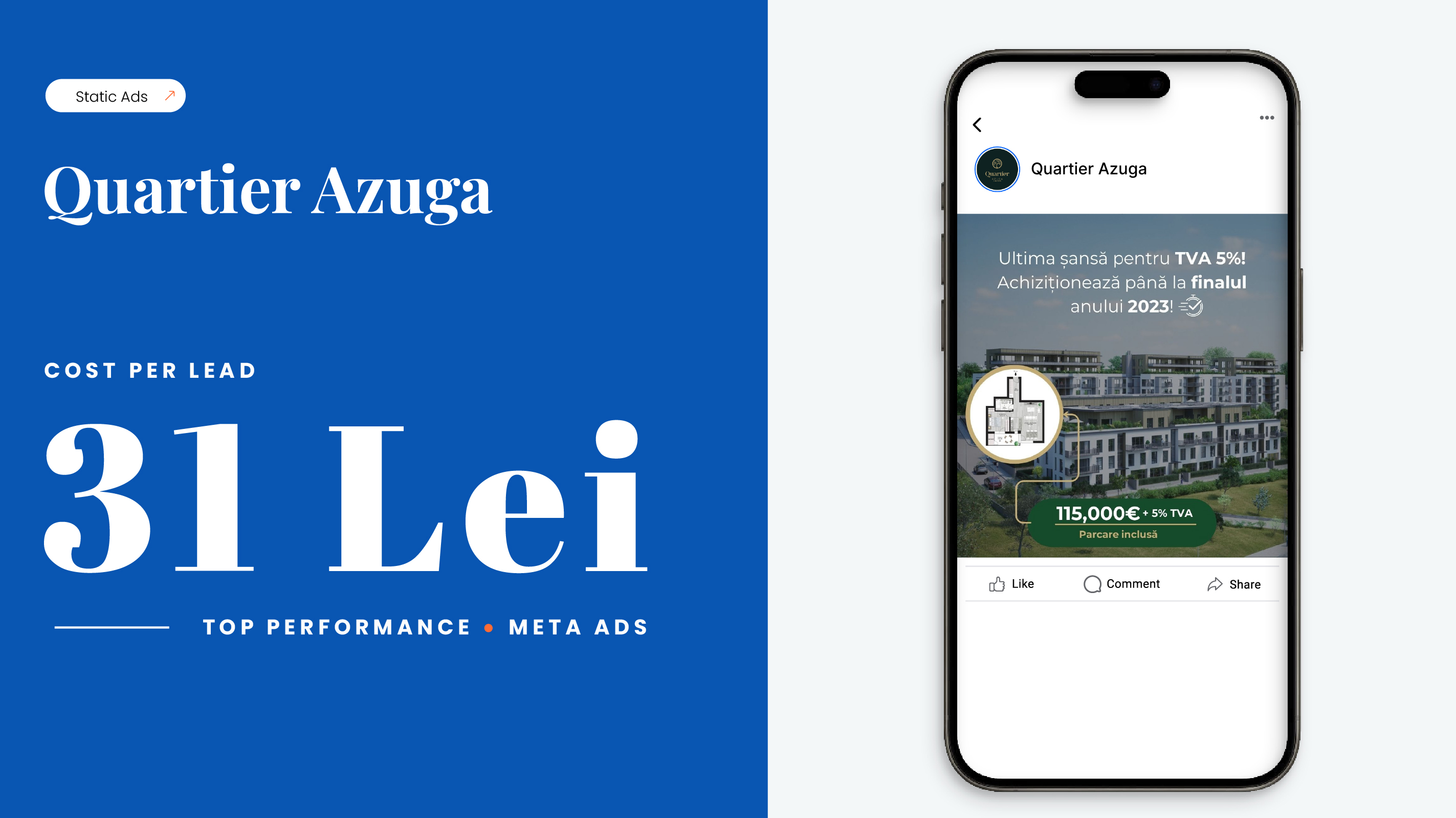 Cost per Lead, Quartier Azuga