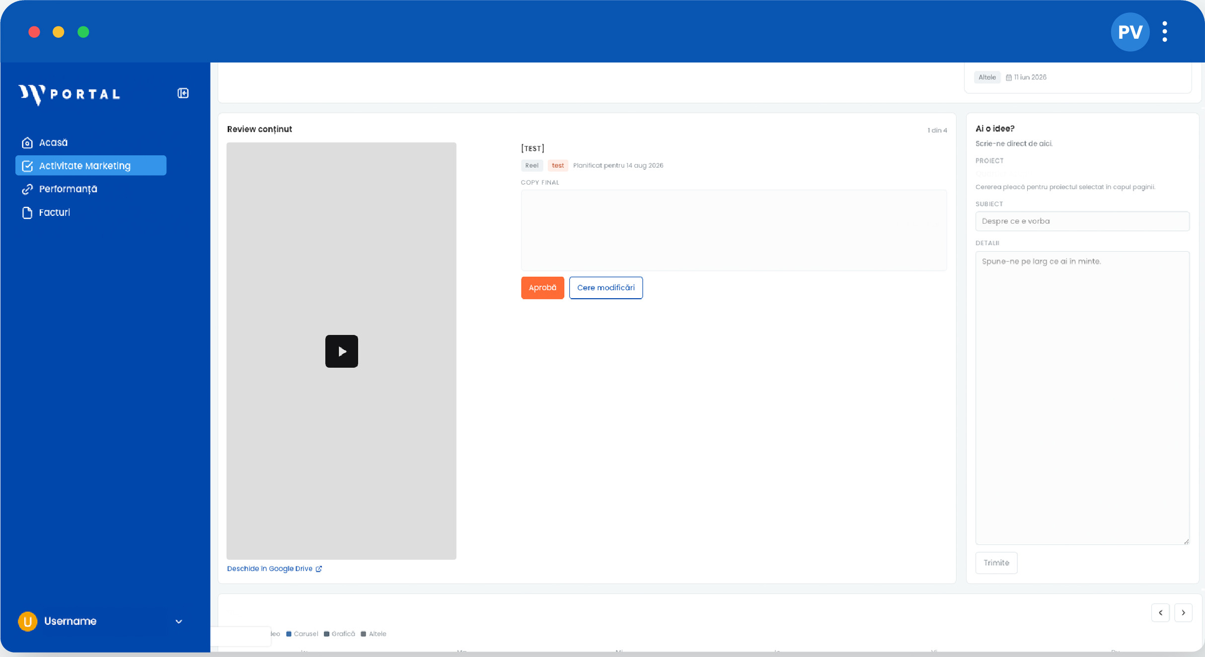 Review conținut în Plus Value Portal
